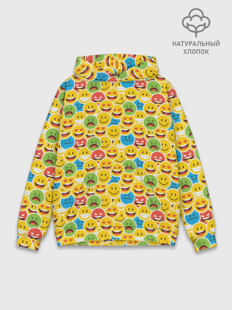 Худи мужской база хлопок / Смайлики