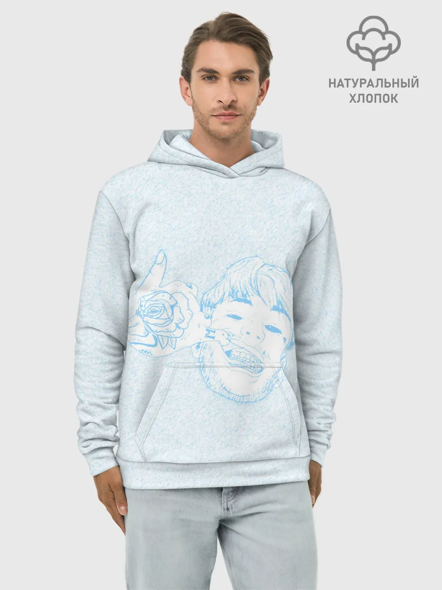 Худи мужской база хлопок / Blue Lil Peep