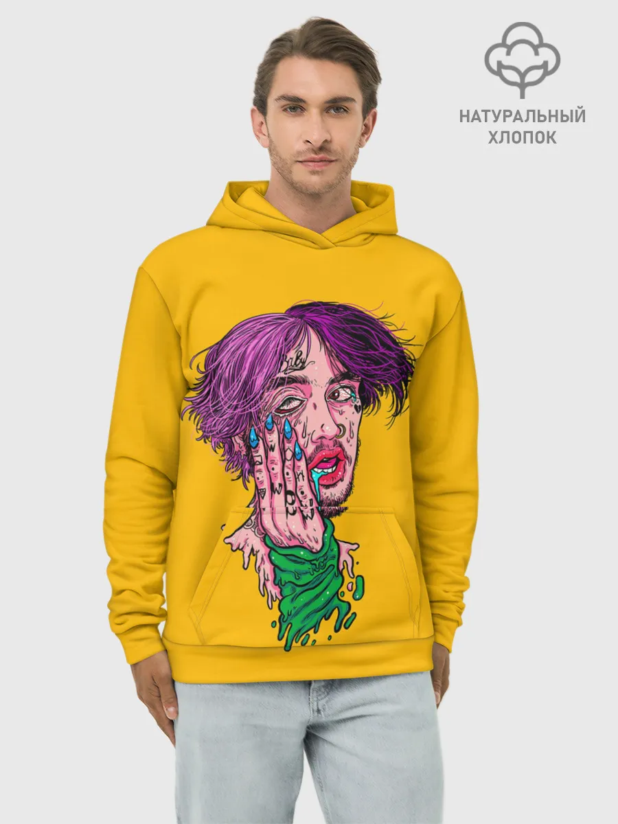 Худи мужской база хлопок / Плавленый Лил Пип