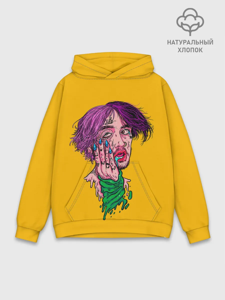 Худи мужской база хлопок / Плавленый Лил Пип