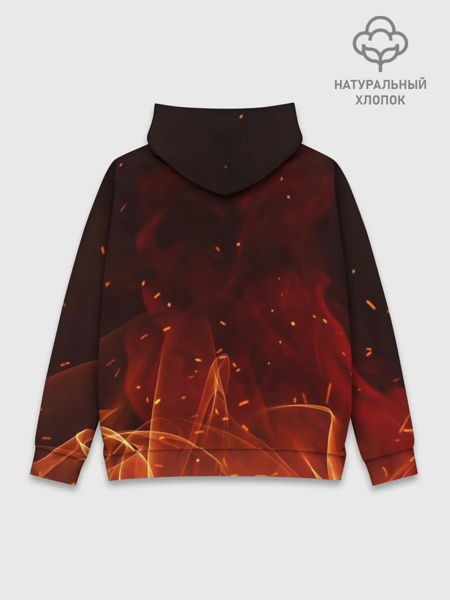 Худи мужской база хлопок / ПЛАМЯ 3D
