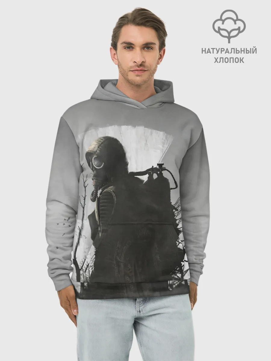 Худи мужской база хлопок / STALKER 2 Gray