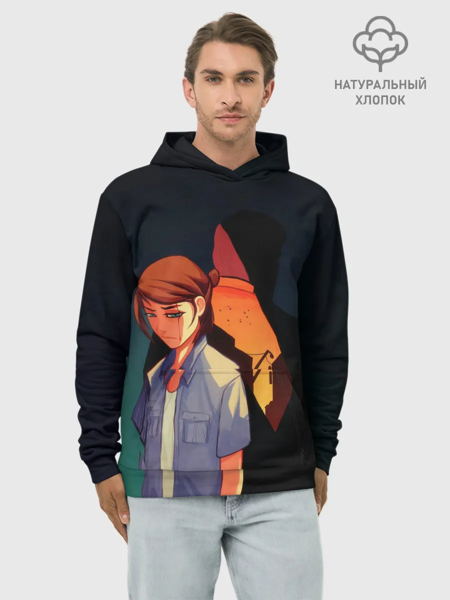 Худи мужской база хлопок / Анимационные Элли и Джоел