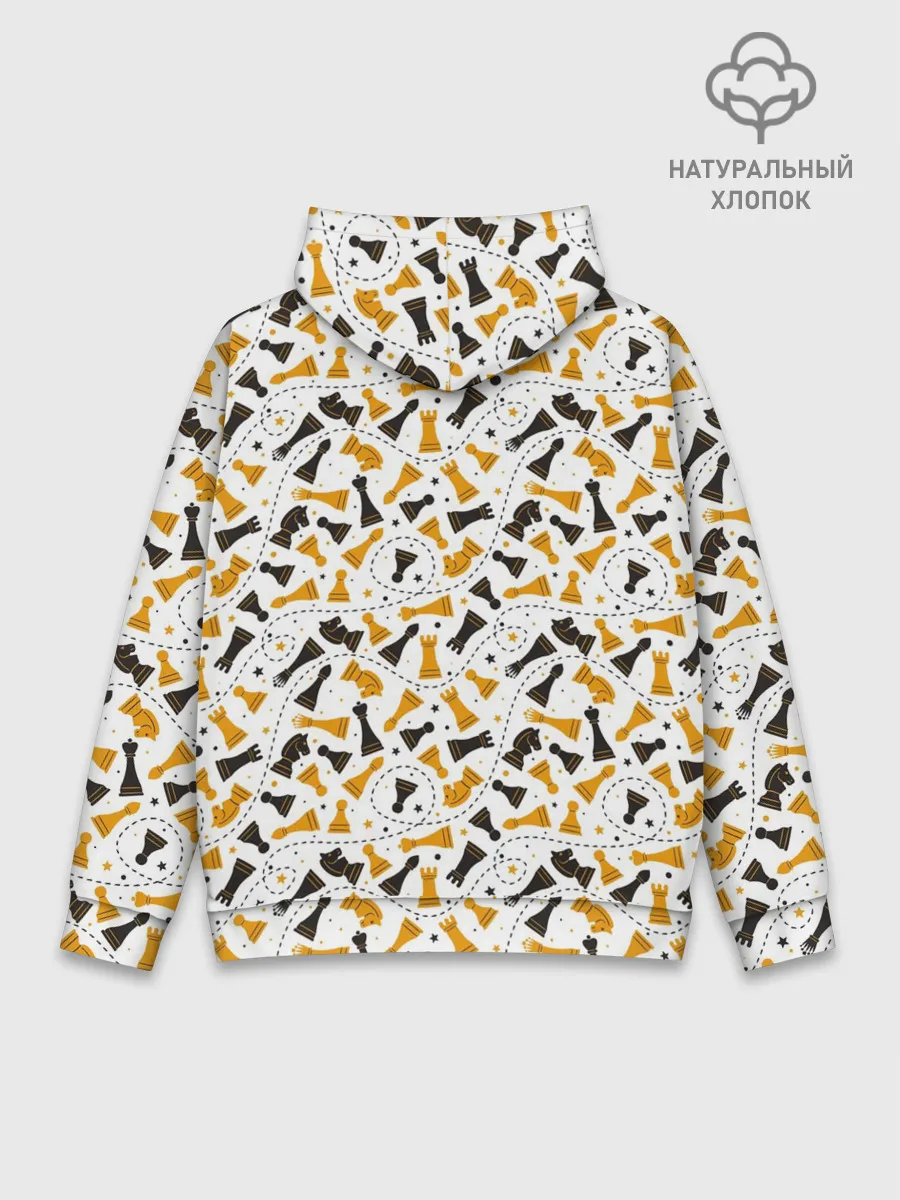 Худи мужской база хлопок / Шахматные Фигуры