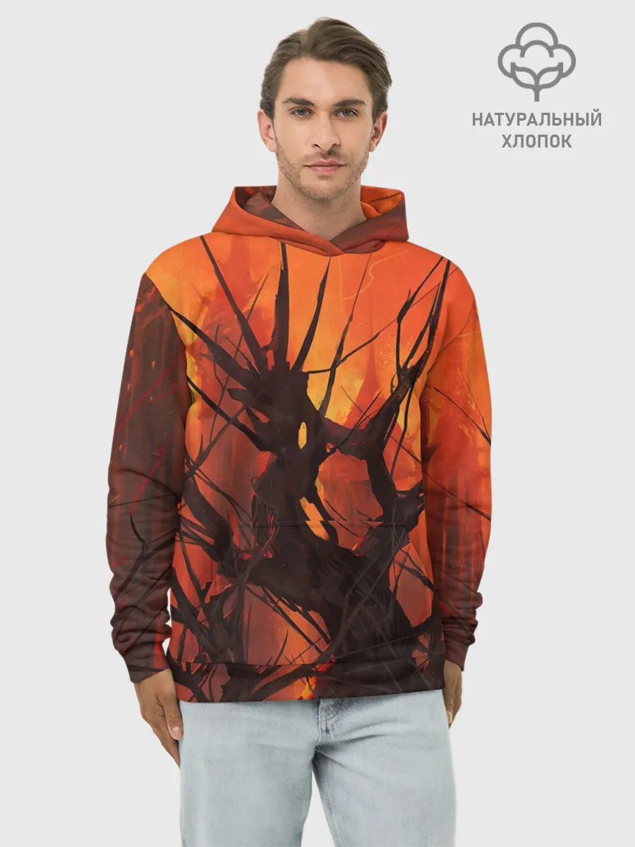 Худи мужской база хлопок / ДРЕВО ХАОС 3D