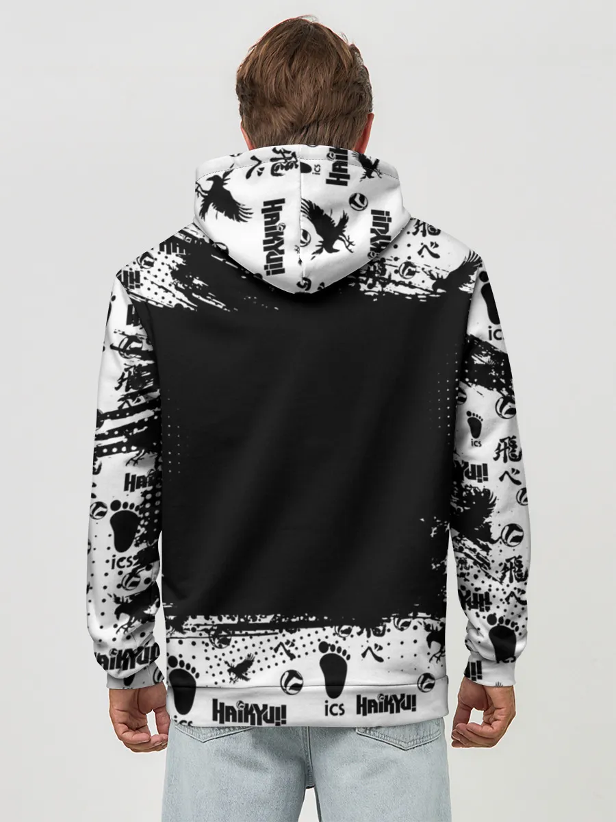 Худи мужской база хлопок / Старшая школа Карасуно