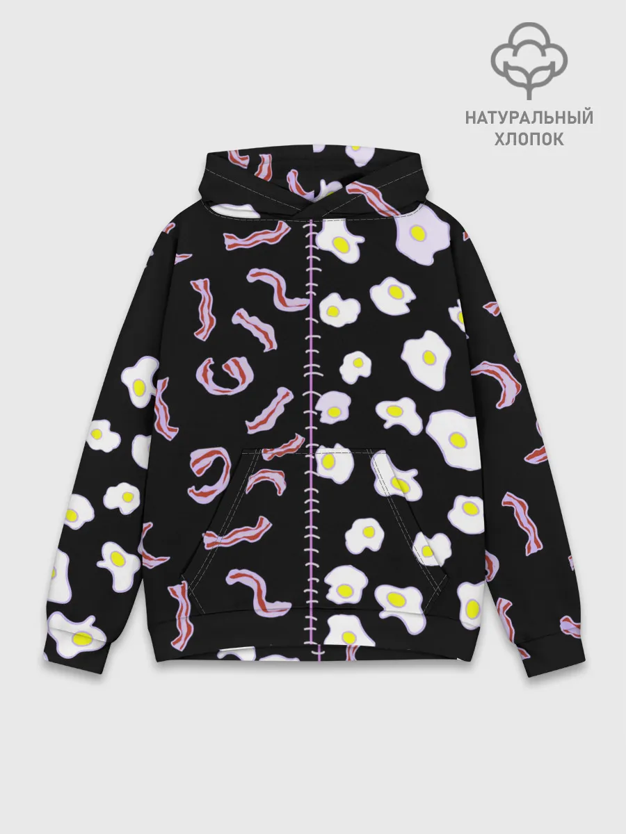 Худи мужской база хлопок / Яичница с беконом