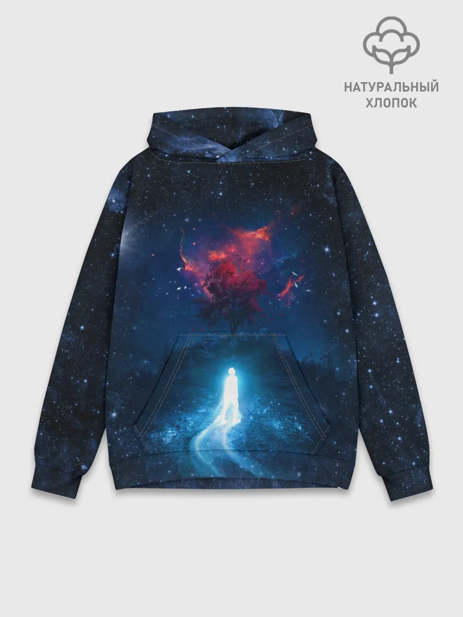 Худи мужской база хлопок / Душа идущая в космос | Soul space