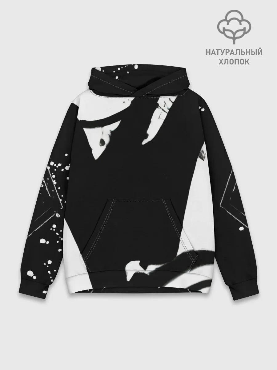 Худи мужской база хлопок / Надпись на спине, каллиграфия