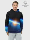Худи мужской база хлопок / КОСМИЧЕСКИЙ РАССВЕТ 3D