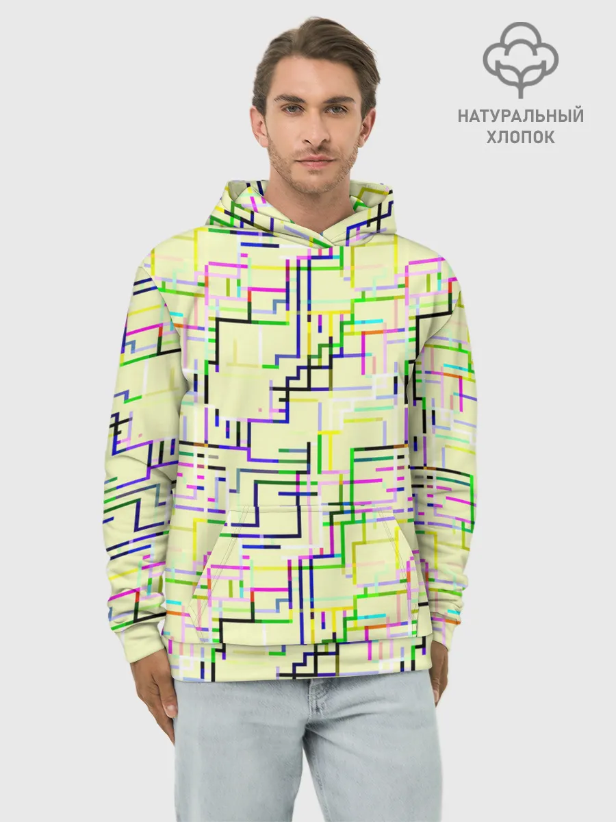 Худи мужской база хлопок / Geometric Color
