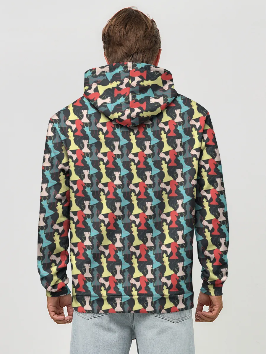 Худи мужской база хлопок / Шахматные Фигуры