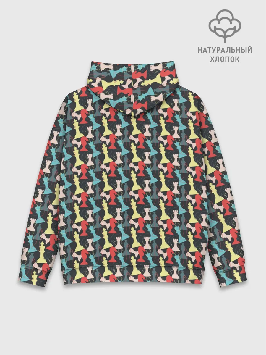 Худи мужской база хлопок / Шахматные Фигуры