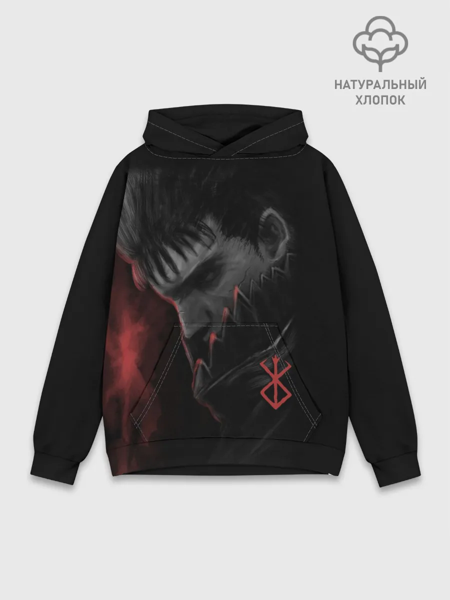 Худи мужской база хлопок / Чёрный мечник