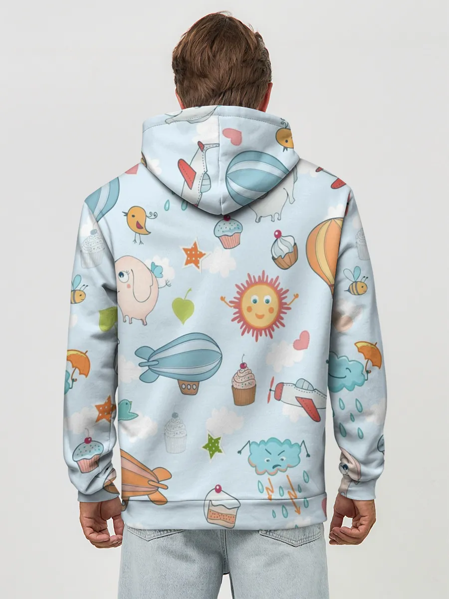 Худи мужской база хлопок / Детские рисунки