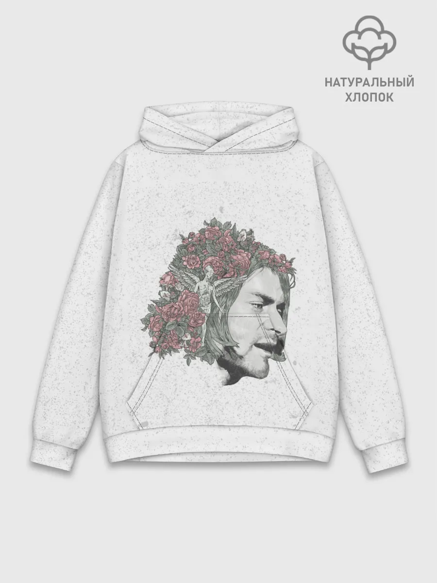 Худи мужской база хлопок / Цветы в волосах