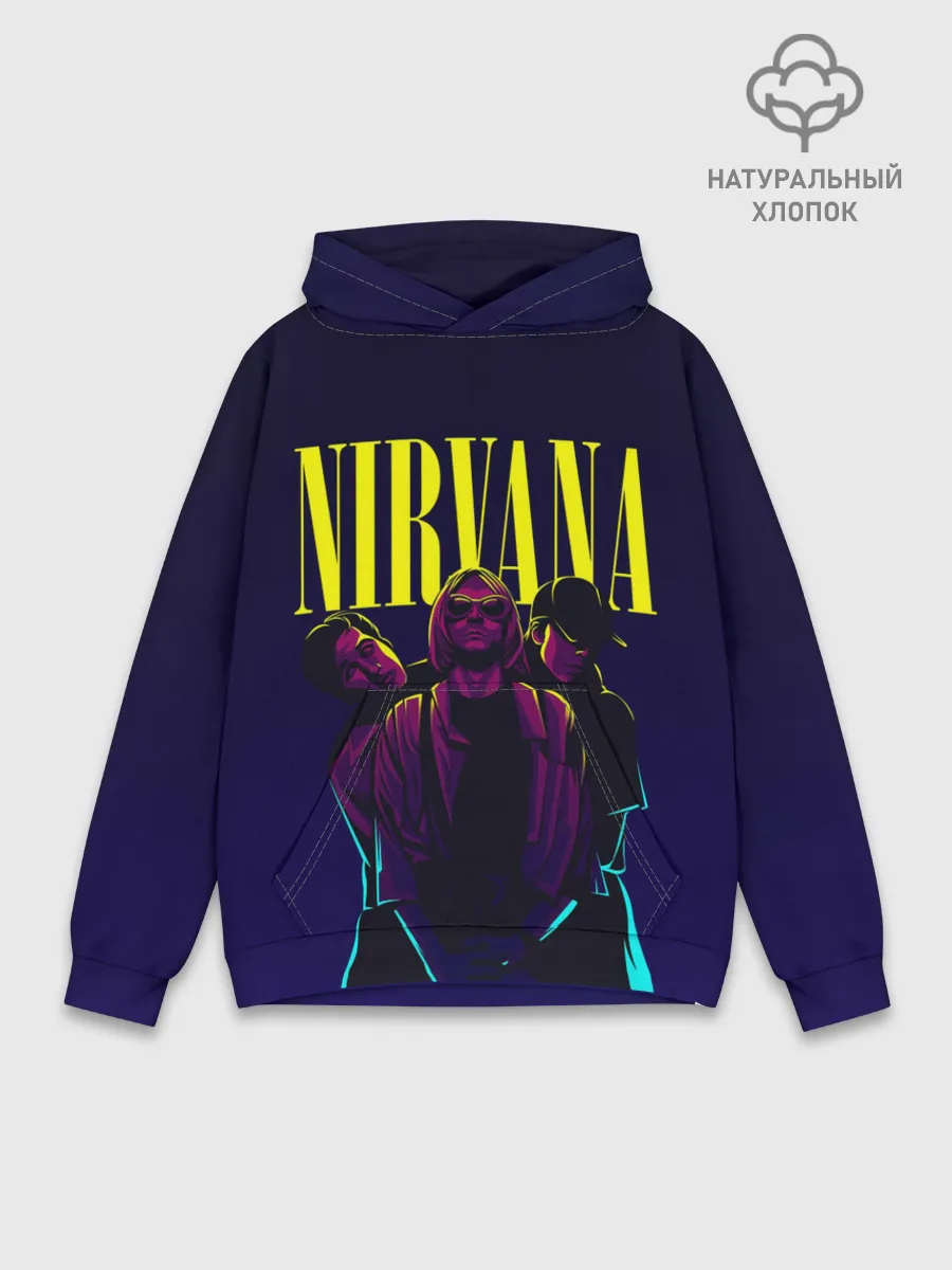 Худи мужской база хлопок / Nirvana Neon
