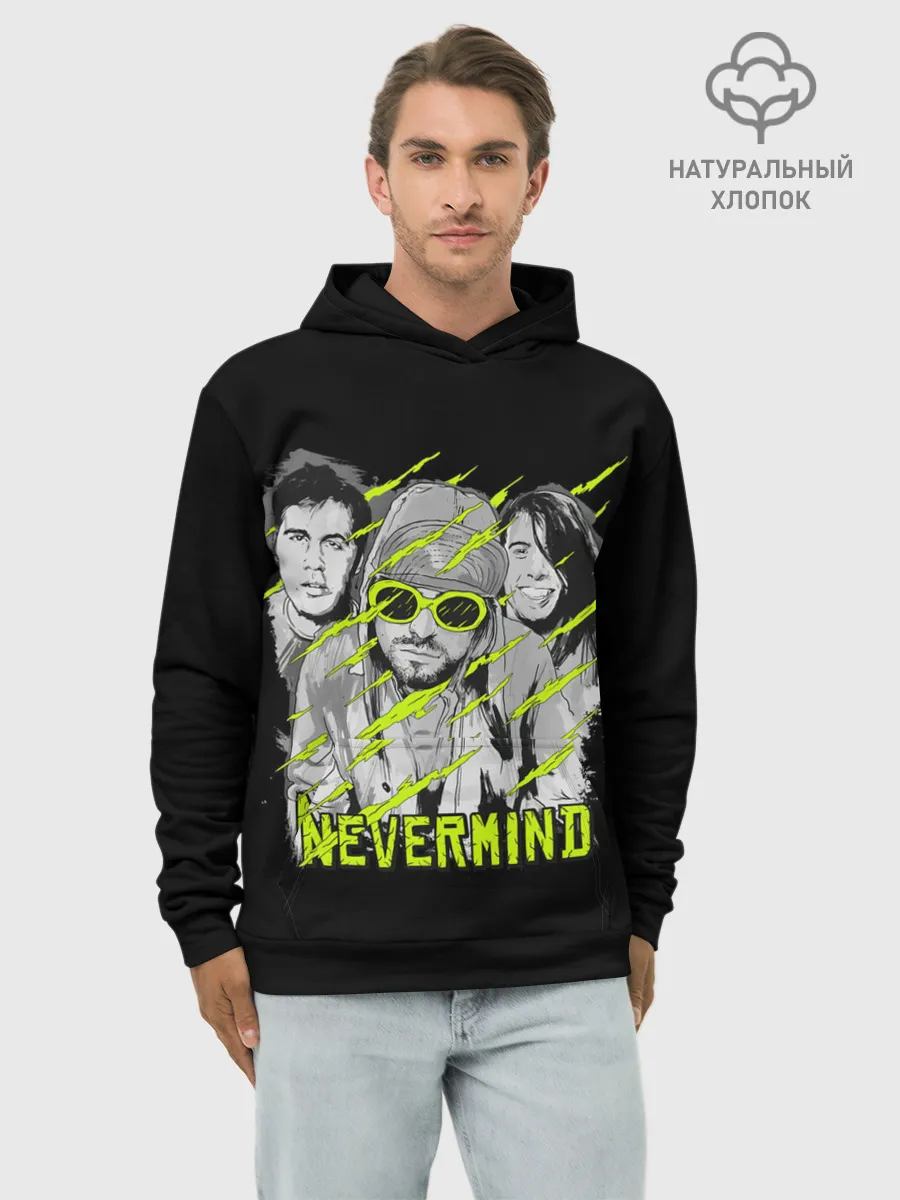 Худи мужской база хлопок / Nevermind