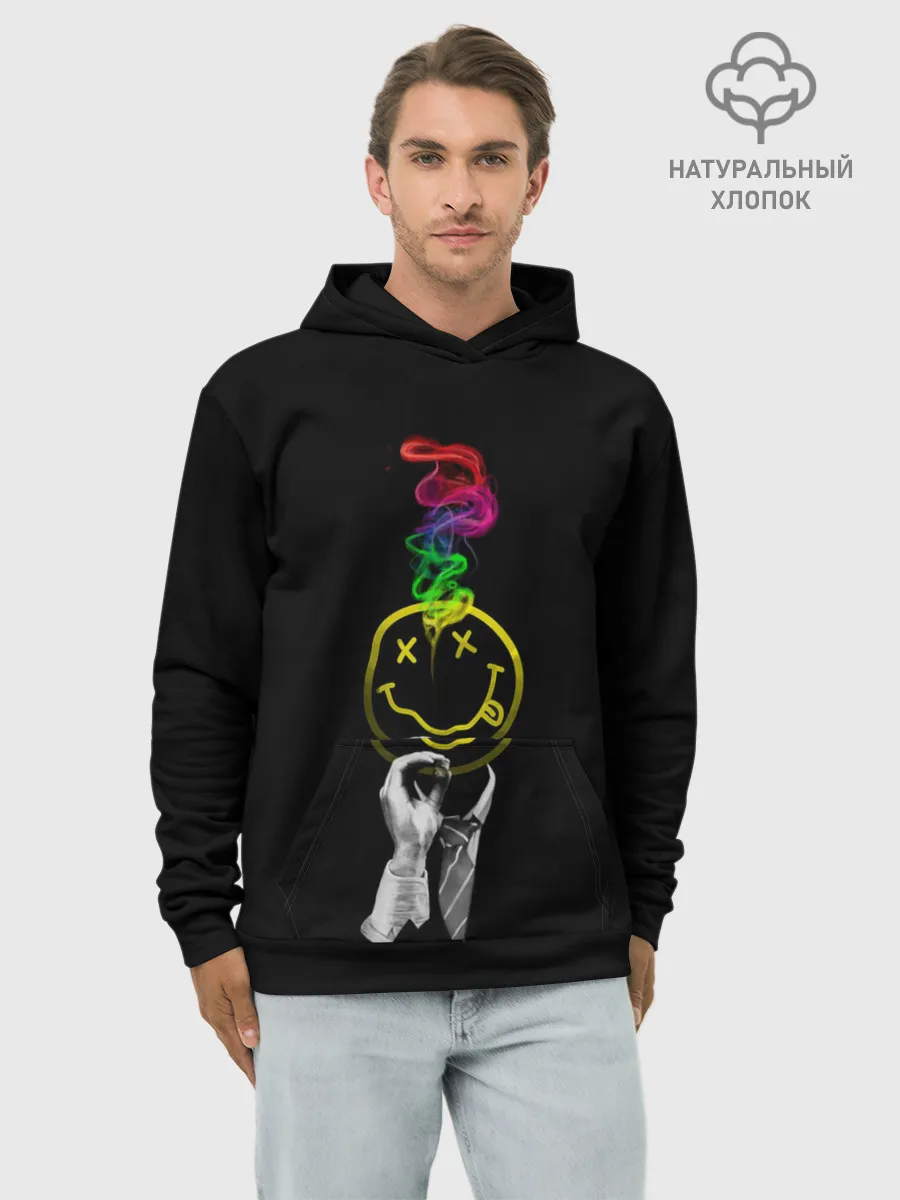 Худи мужской база хлопок / Нирвана смайл