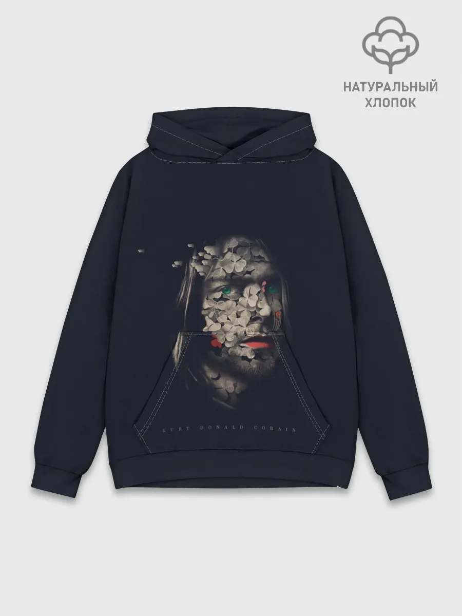 Худи мужской база хлопок / Цветочный Курт