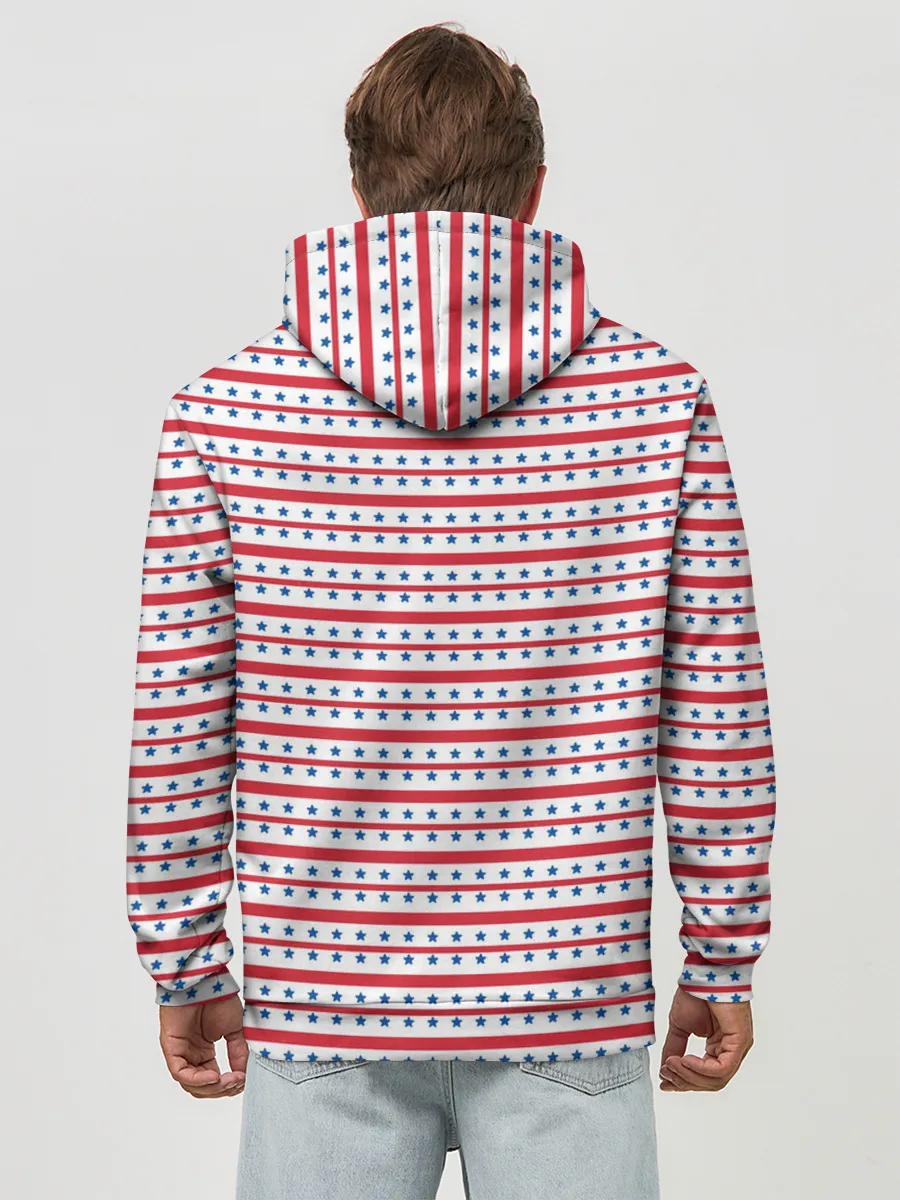 Худи мужской база хлопок / Звезды с полосками