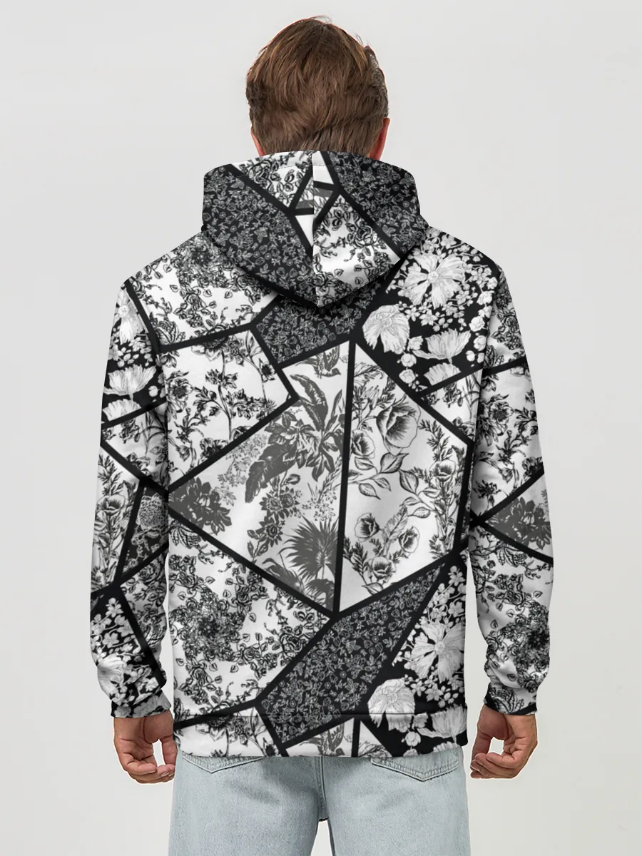 Худи мужской база хлопок / Цветочный Кинцуги / Kintsugi