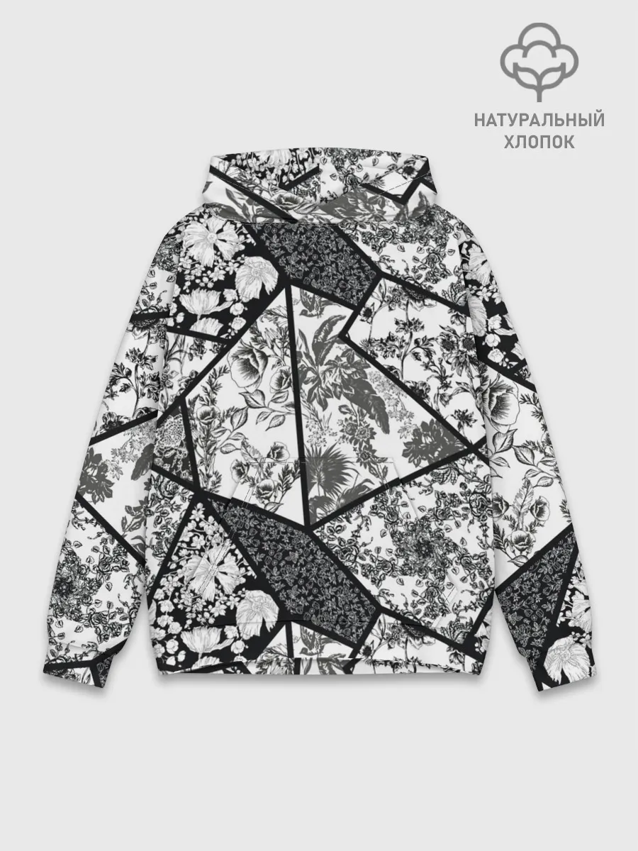 Худи мужской база хлопок / Цветочный Кинцуги / Kintsugi