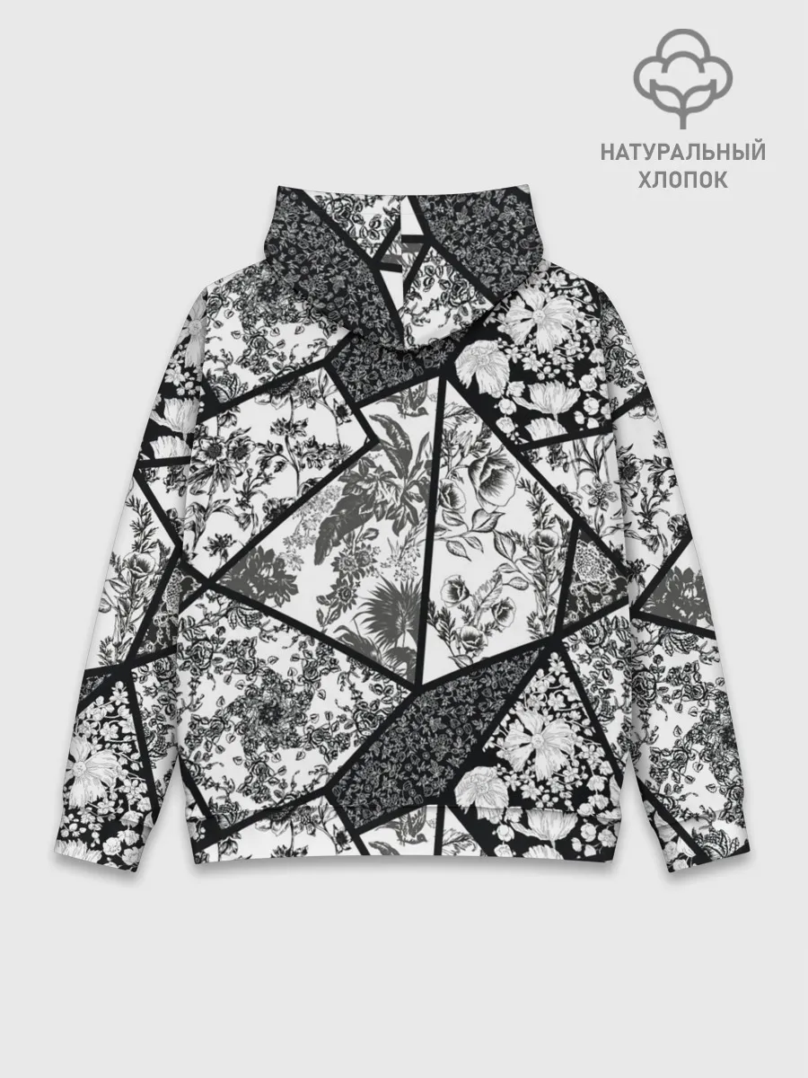 Худи мужской база хлопок / Цветочный Кинцуги / Kintsugi