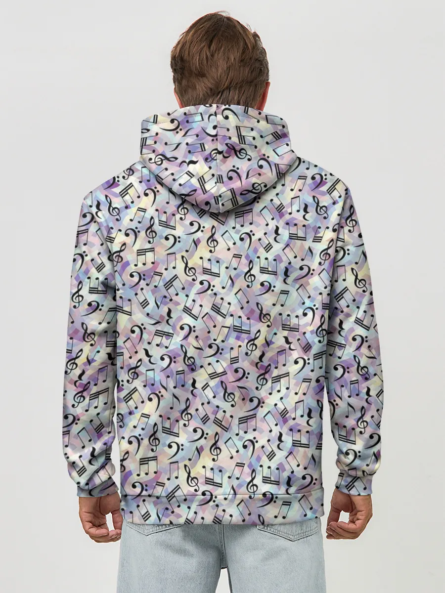 Худи мужской база хлопок / Музыкальные Ноты