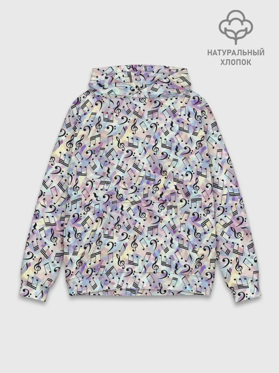 Худи мужской база хлопок / Музыкальные Ноты