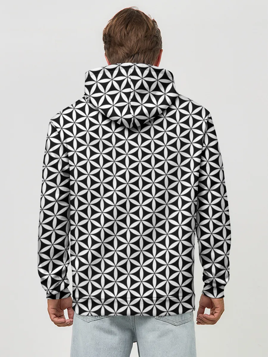 Худи мужской база хлопок / Цветок Жизни