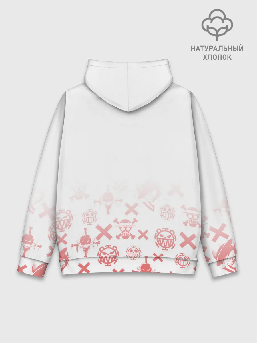 Худи мужской база хлопок / One Piece. резиновый Луффи