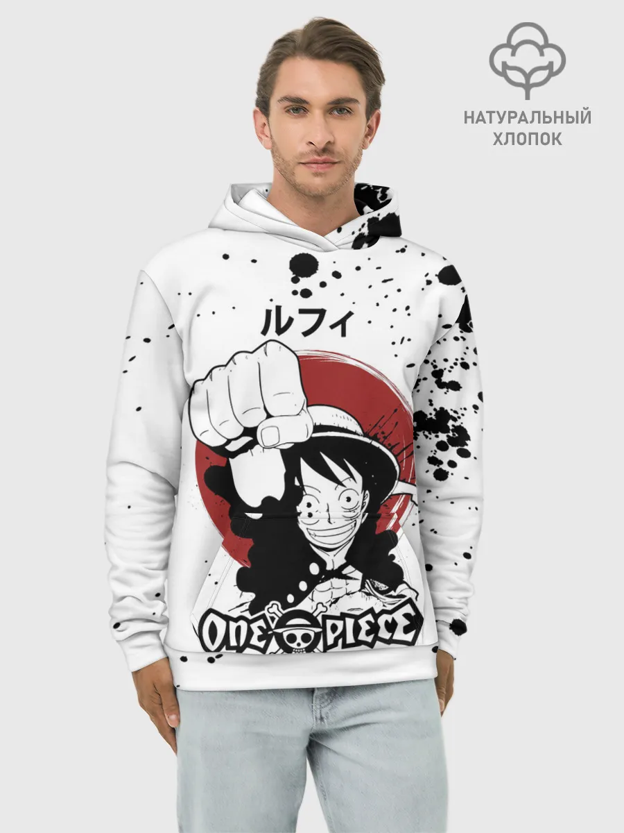 Худи мужской база хлопок / Манки Д. Луффи One Piece