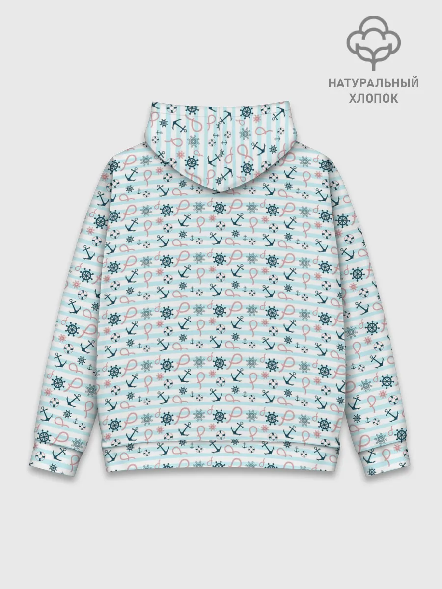 Худи мужской база хлопок / Морской фон