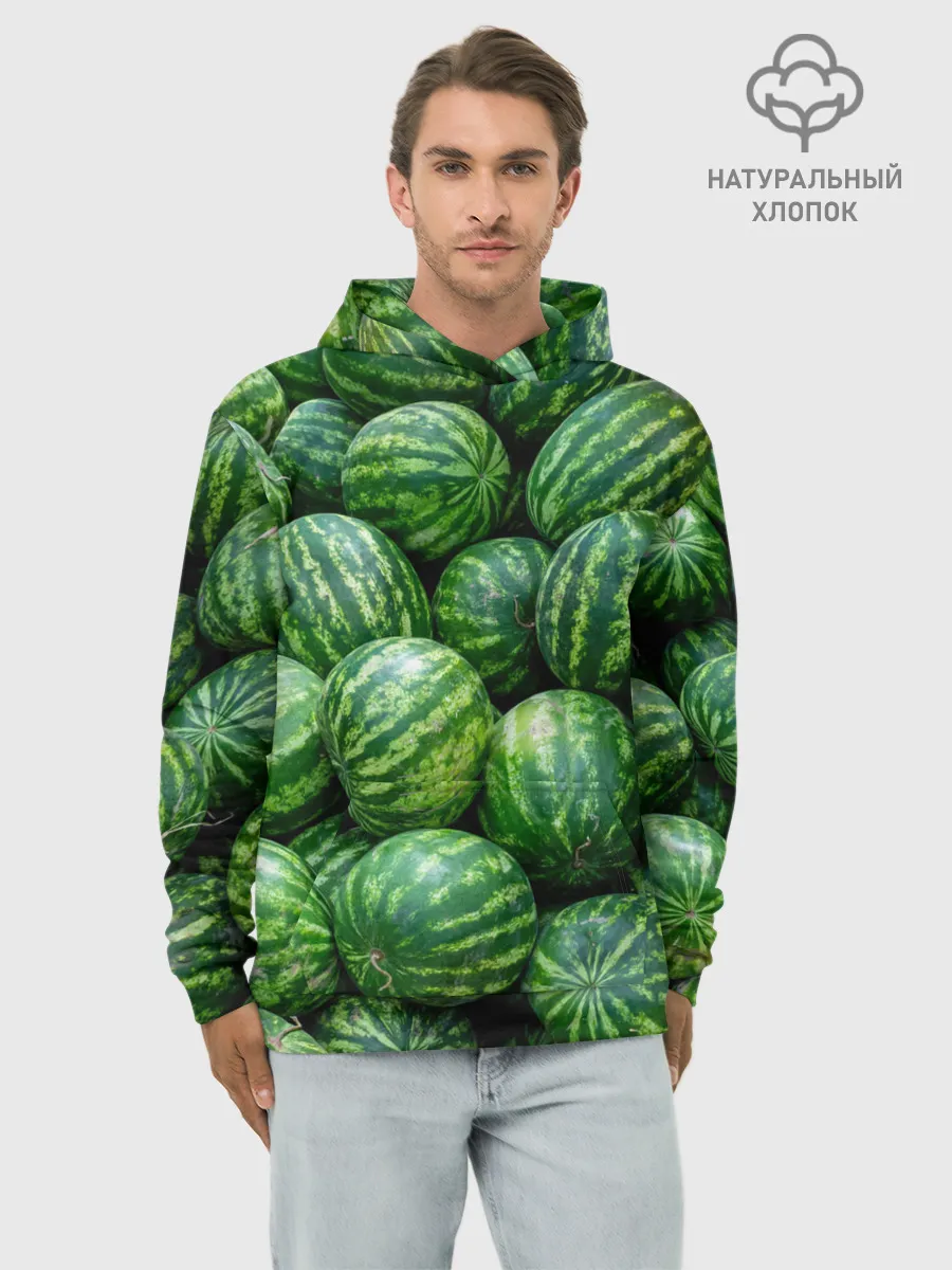 Худи мужской база хлопок / Арбузы