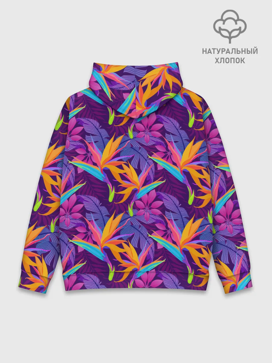 Худи мужской база хлопок / Тропические листья