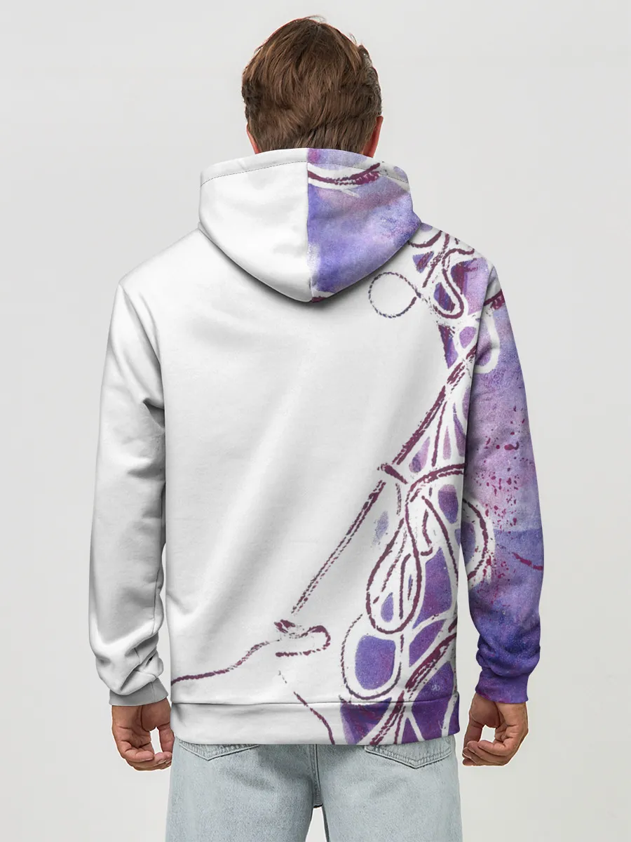 Худи мужской база хлопок / Фиолетовые нити