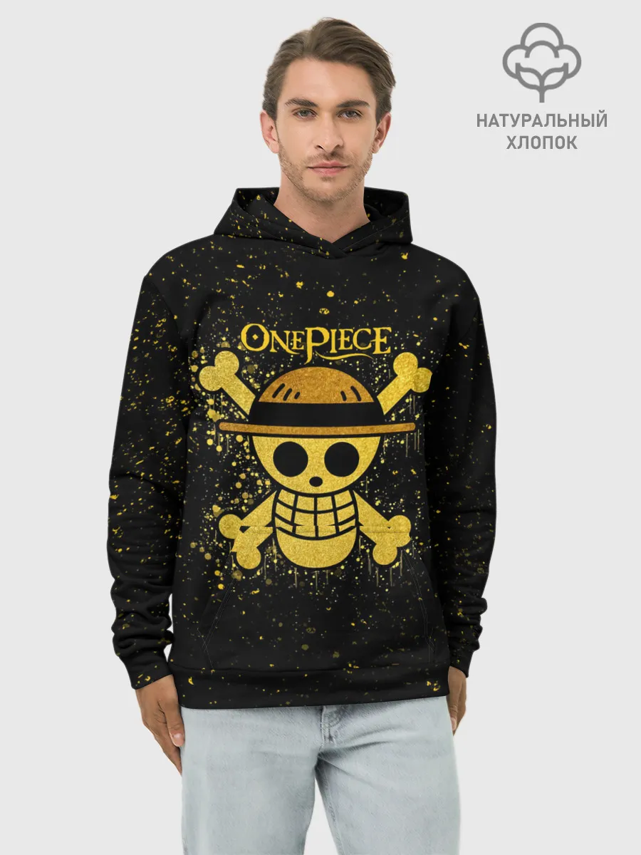 Худи мужской база хлопок / Веселый Роджер пиратов Соломенной Шляпы