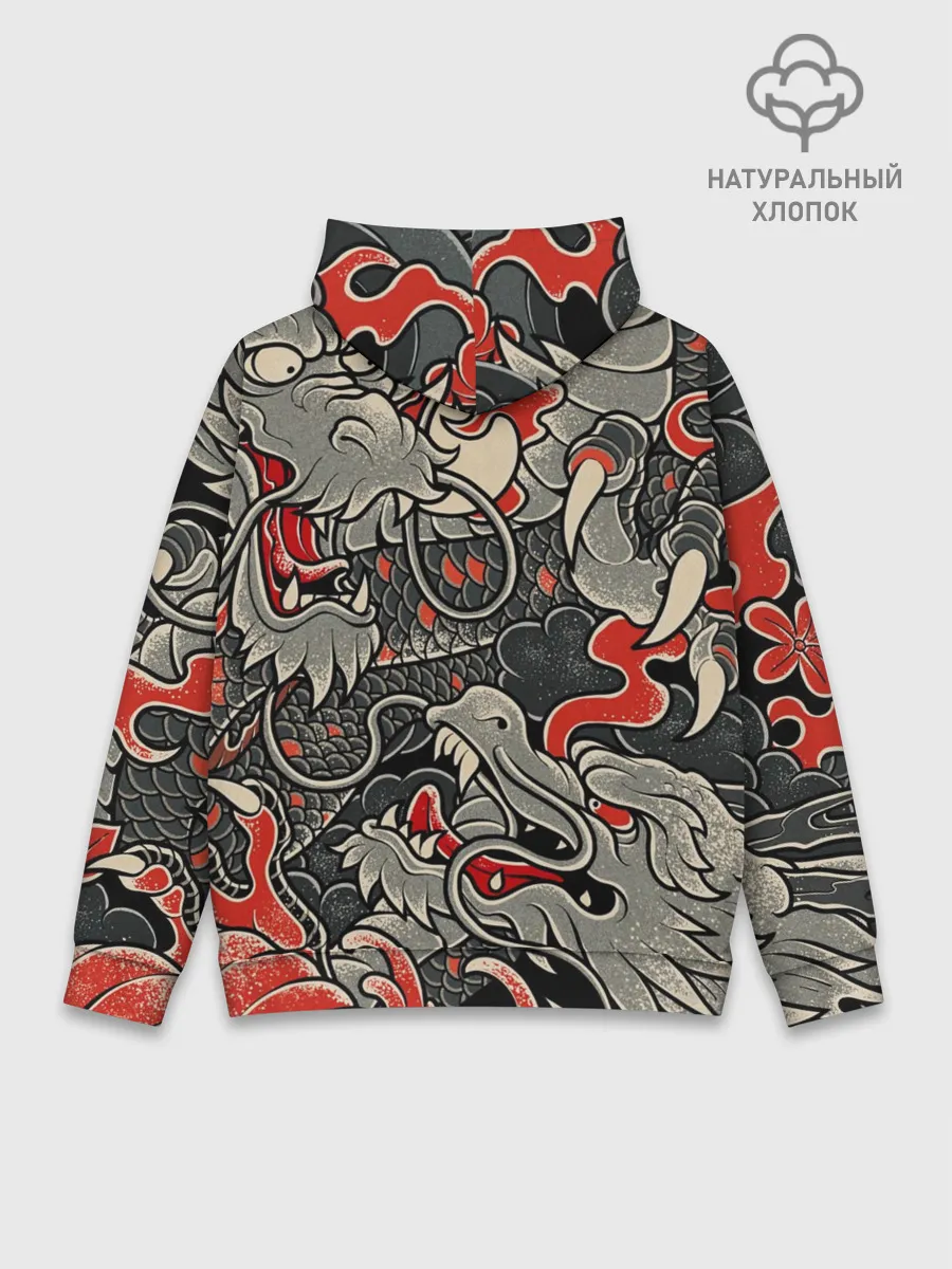 Худи мужской база хлопок / Китайский Дракон, China Dragon