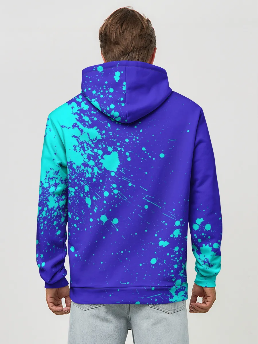 Худи мужской база хлопок / UNDERTALE SANS BLUE