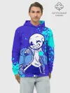 Худи мужской база хлопок / UNDERTALE SANS BLUE