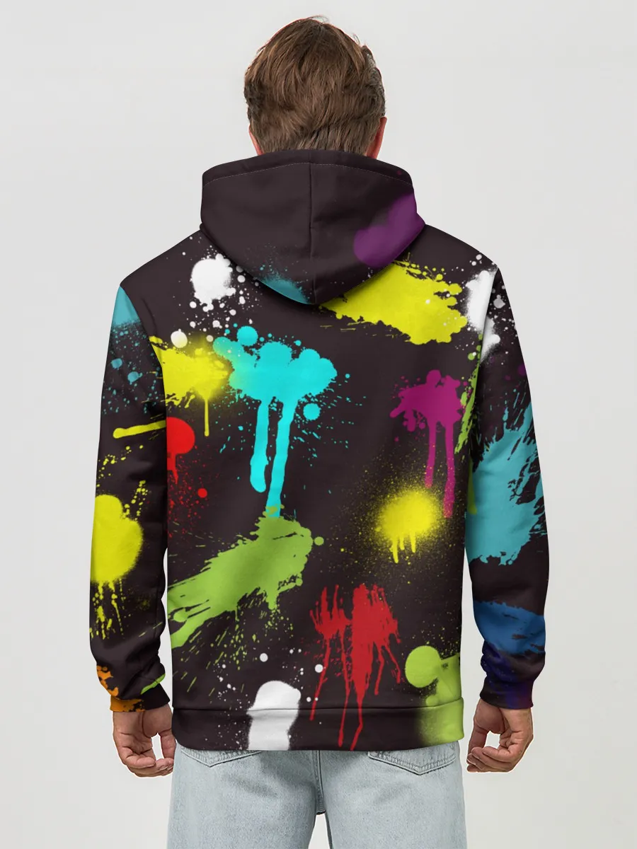 Худи мужской база хлопок / Красочные кубы