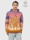 Худи мужской база хлопок / Мем собака качок DOGE