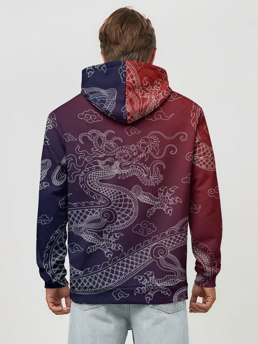 Худи мужской база хлопок / Традиционный китайский дракон