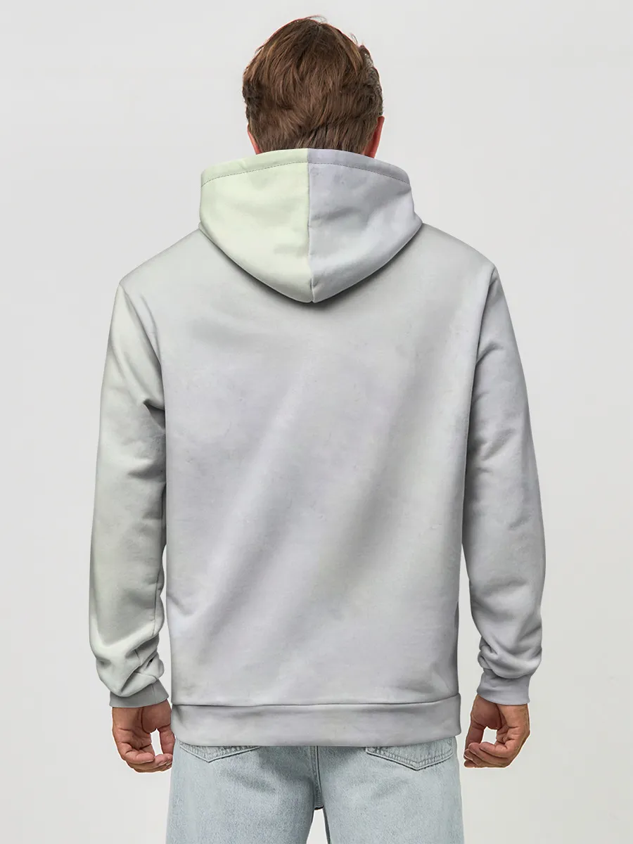 Худи мужской база хлопок / Пламенный резиновый Луффи | One Piece