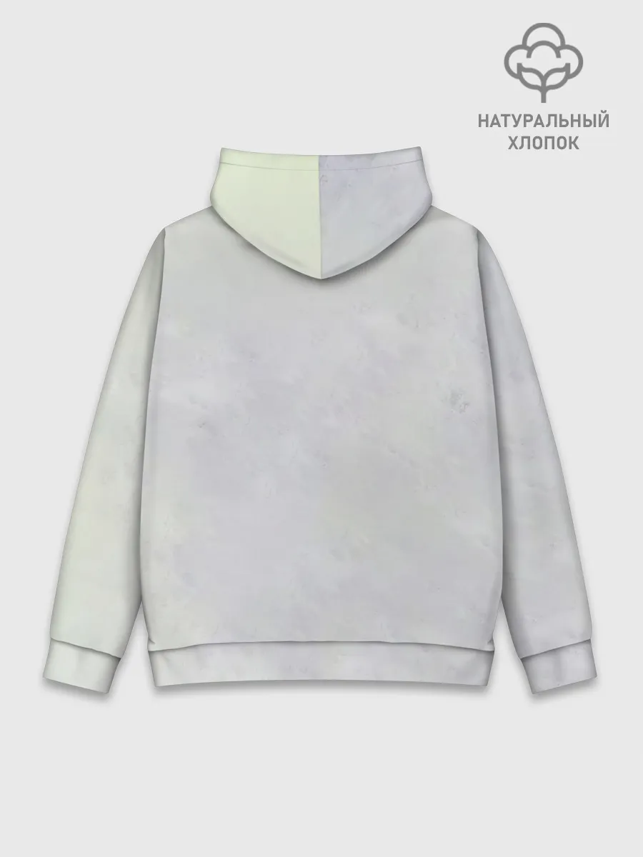 Худи мужской база хлопок / Пламенный резиновый Луффи | One Piece