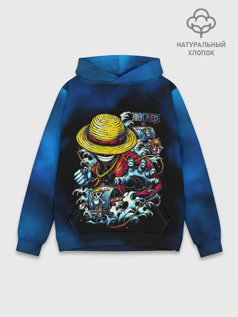 Худи мужской база хлопок / Луффи пират Соломенной Шляпы