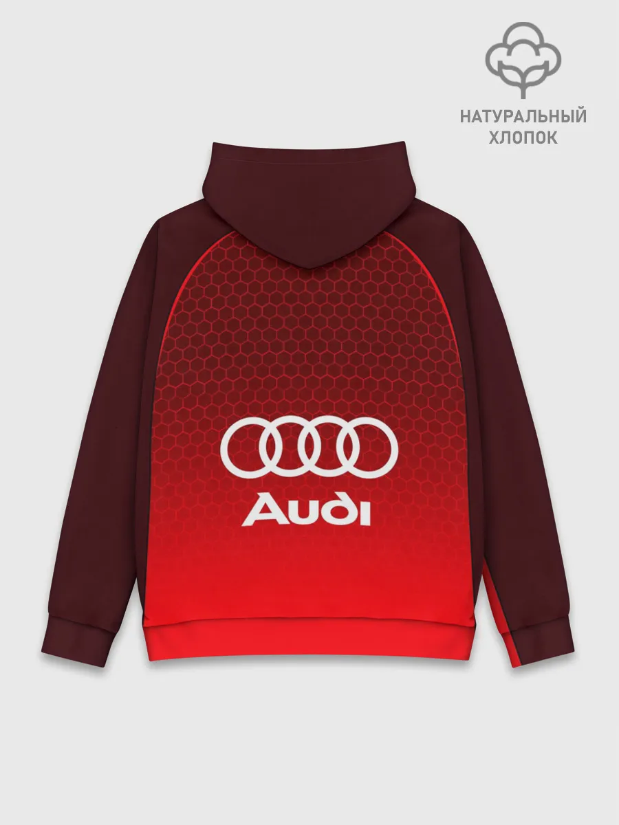 Худи мужской база хлопок / AUDI красная сетка