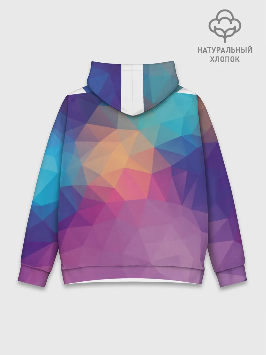 Худи мужской база хлопок / Цветные полигоны - Градиент