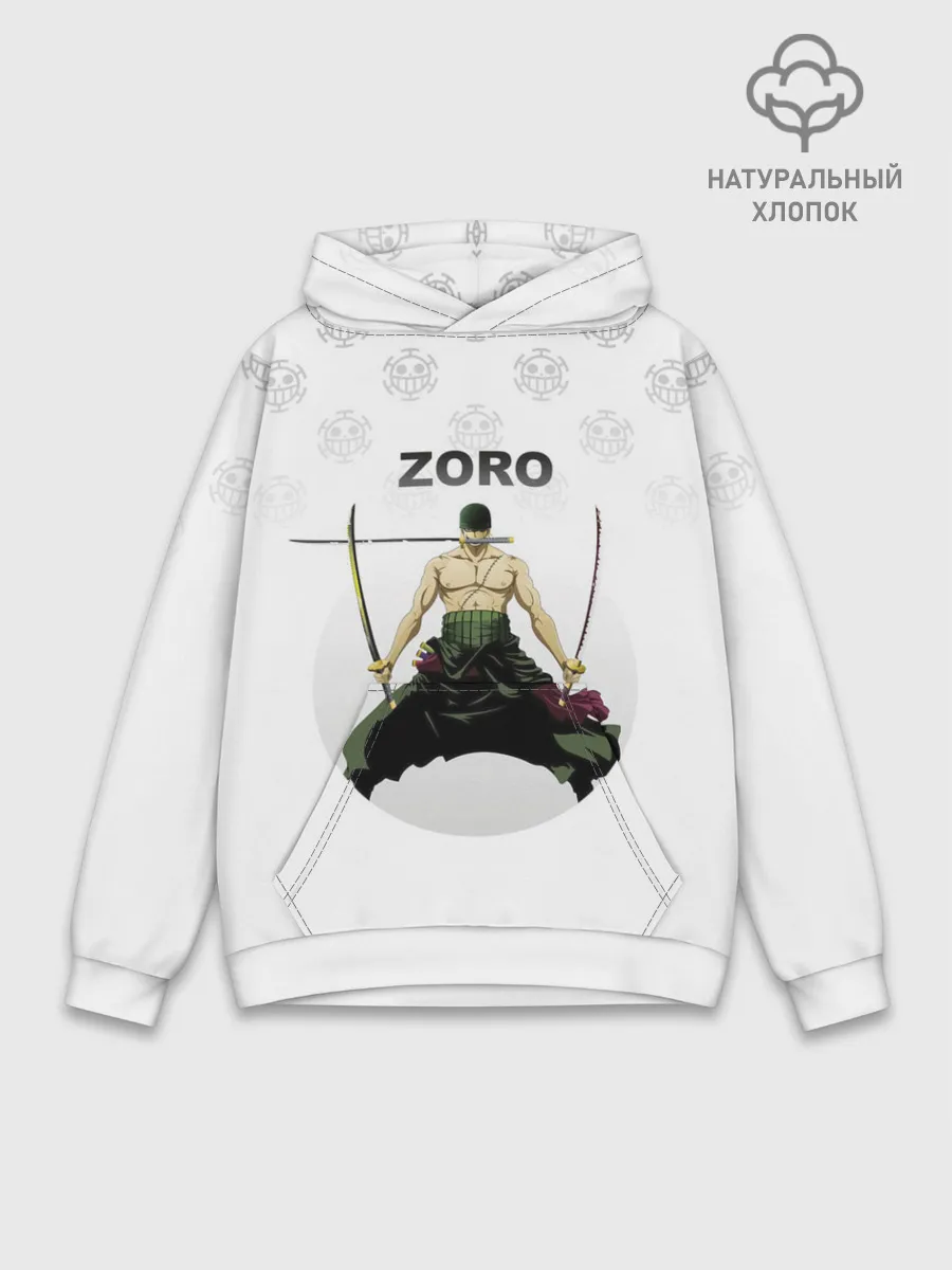 Худи мужской база хлопок / Зоро | One Piece. Большой куш